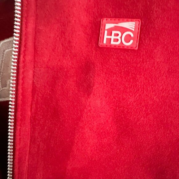 Hudson Bay Company Torino Olympic 2006 Sheepskin Lined Suede Hooded  Bomber L - Picture 12 of 12